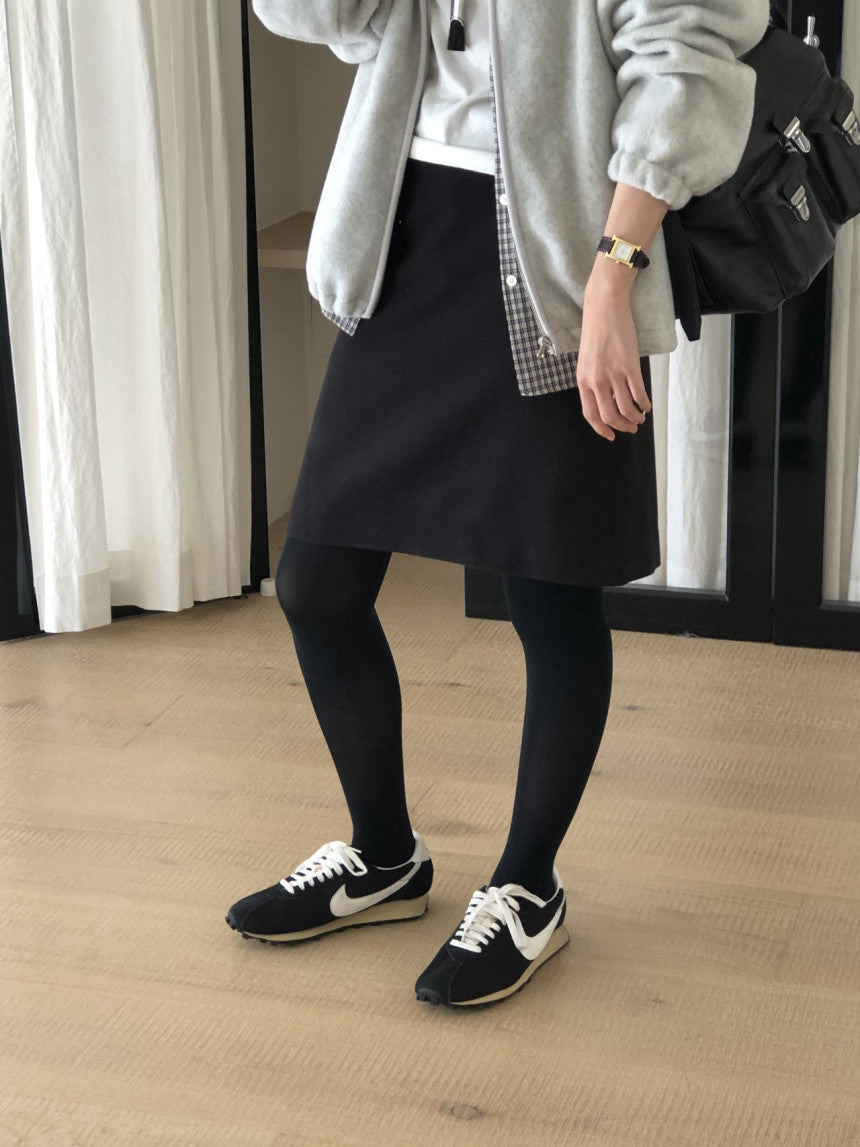 Luze wool midi skirt-2col