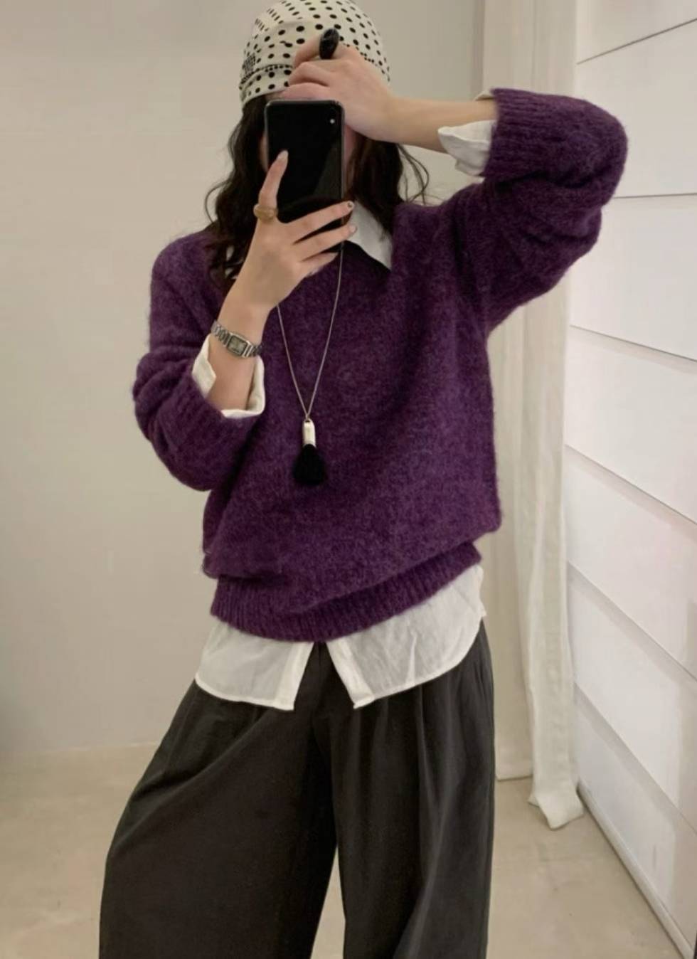 v neck knit-3col