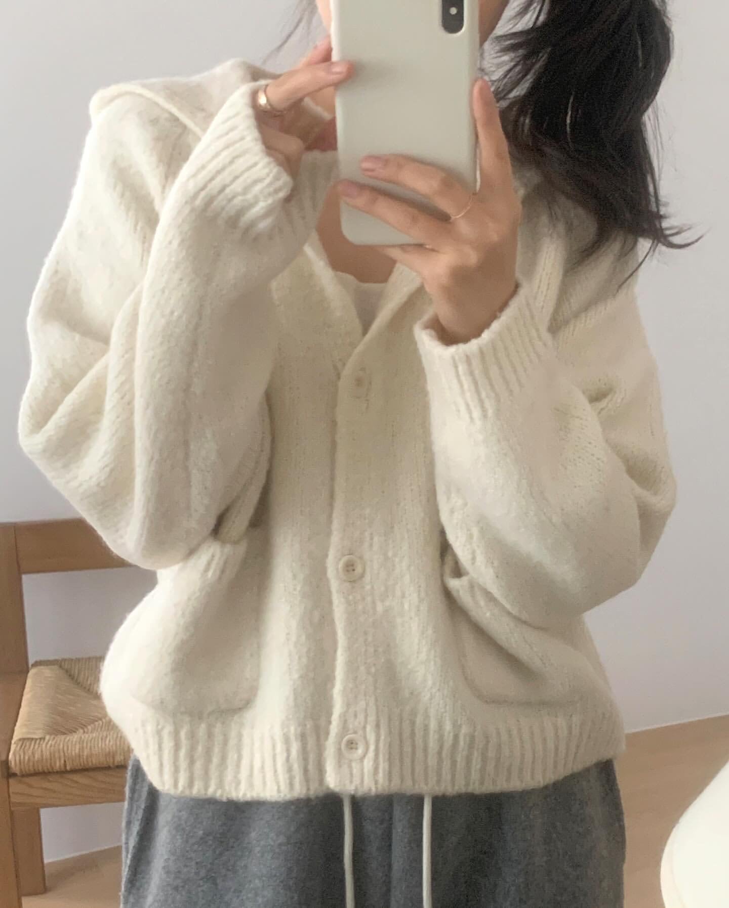 liter benny alpaca hood cardigan