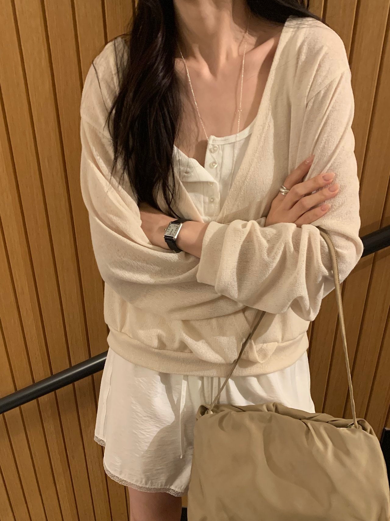 Elina linen deep V-neck knit-3col