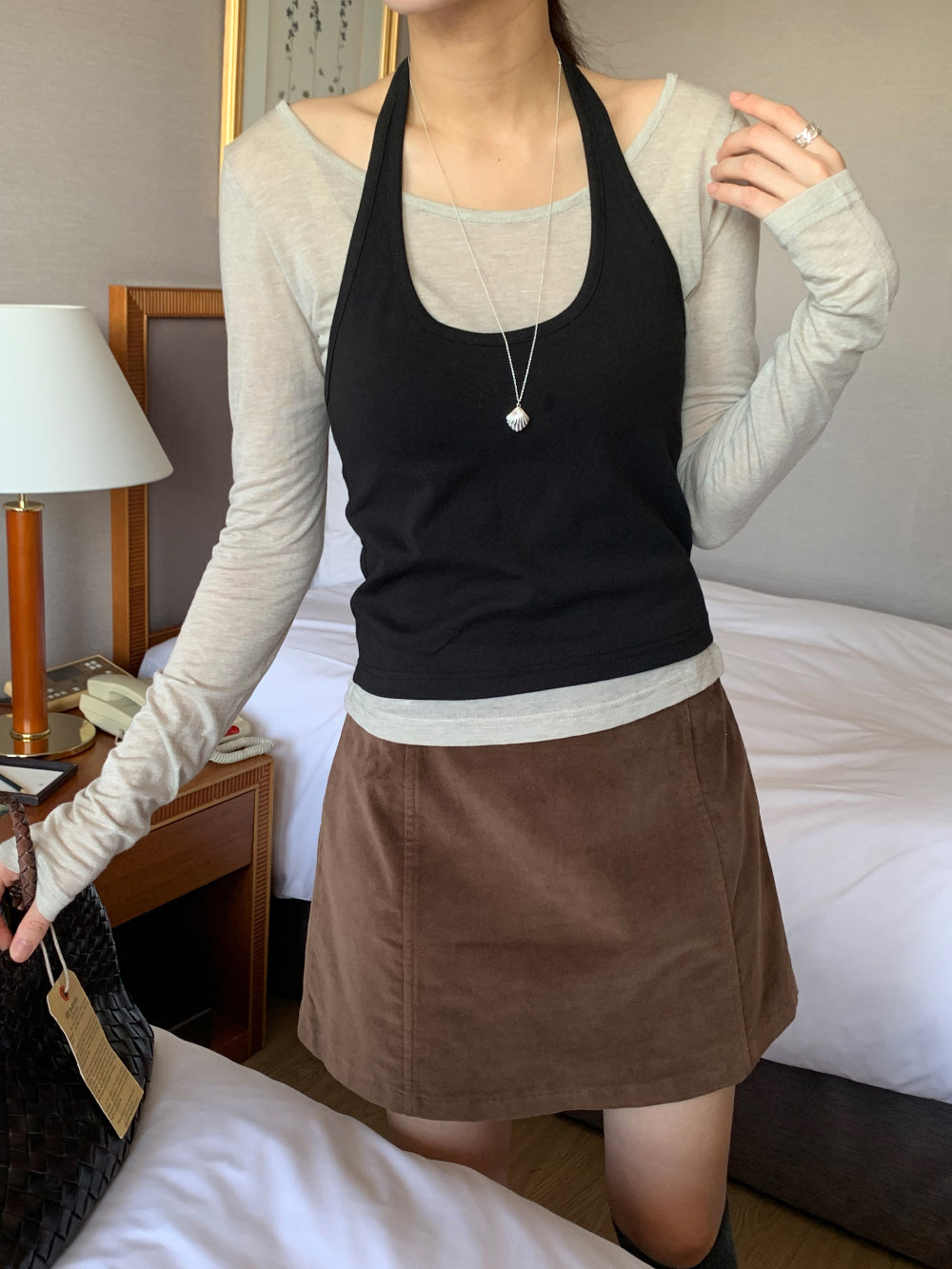 Halter layered set T-4col