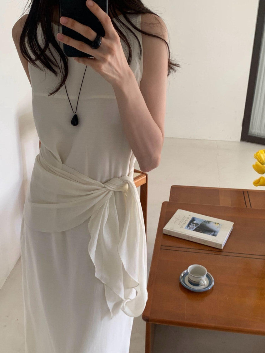 sage boat neck wrap onepiece-2col