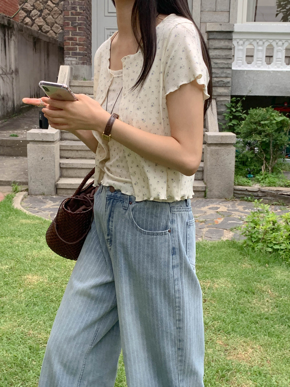 like sleeveless&cardigan set-2col