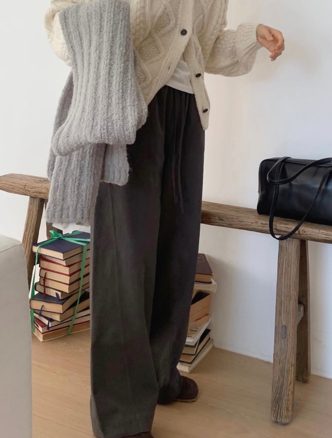 liter dover peach gimo bandding pants-2col