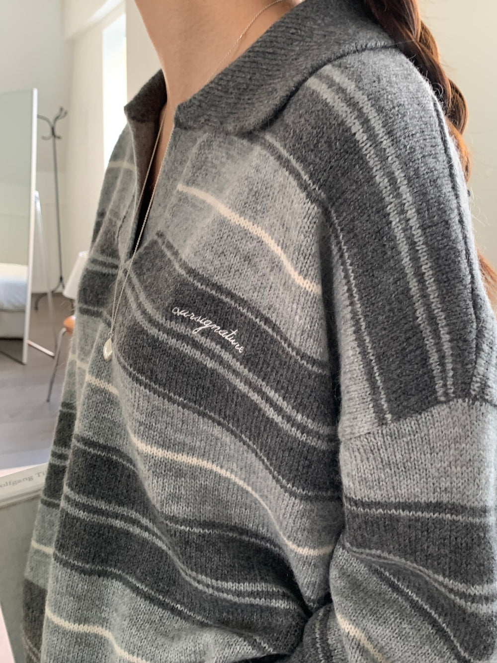 Swan s.t collar knit-2col