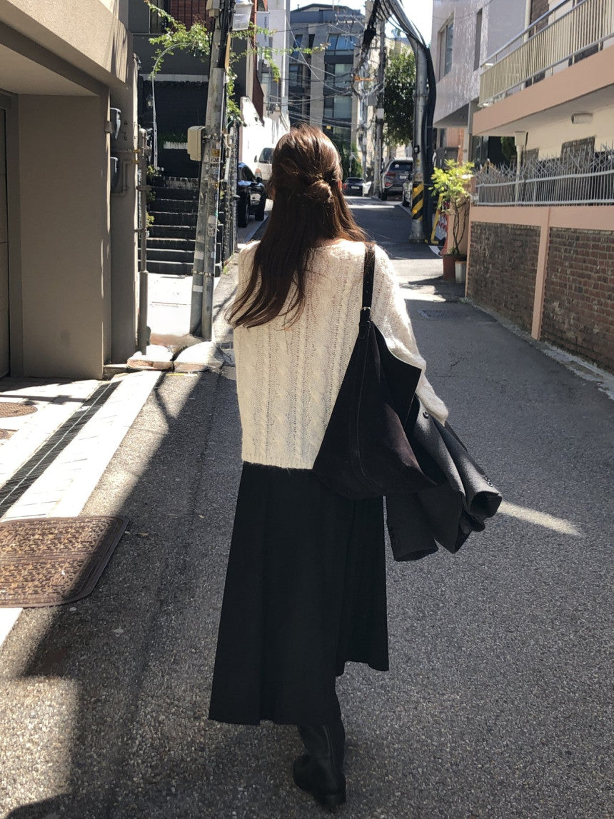 Rouelle suede flare skirt-2col