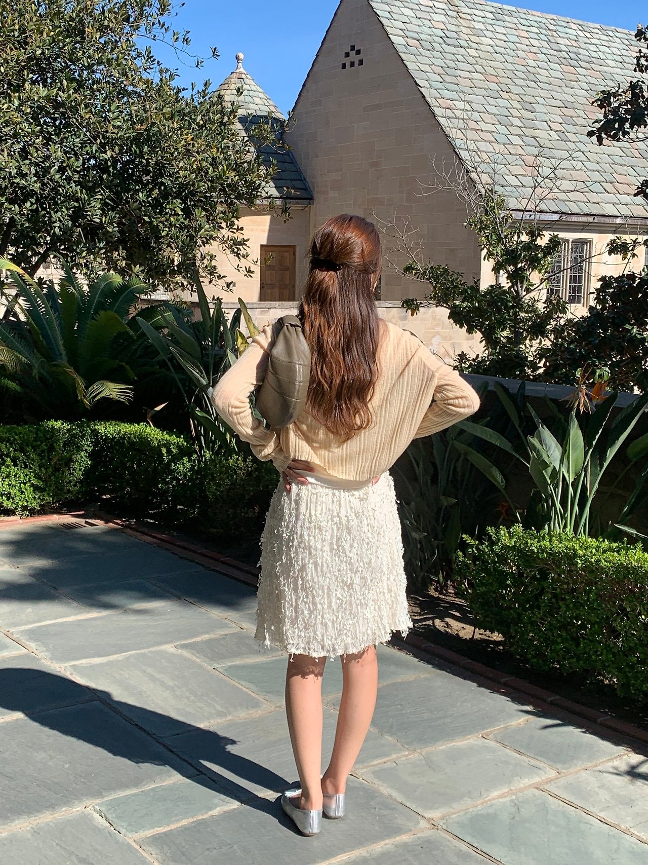Ruel texture midi skirt