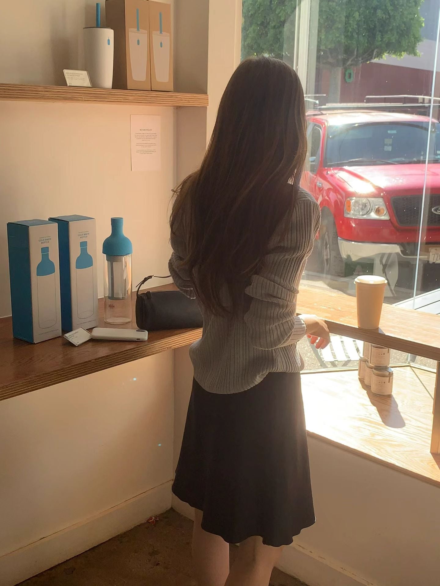 Ounce v neck rib knit-3col