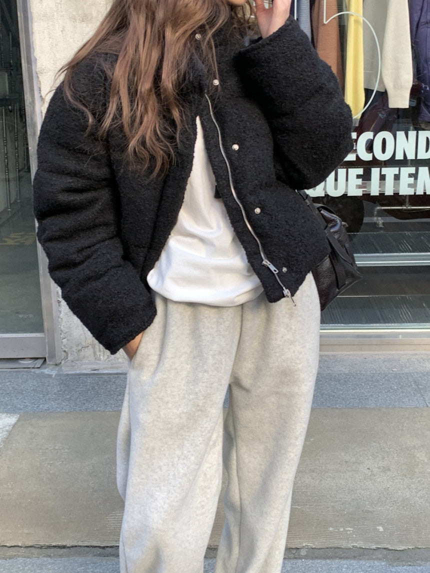 Bigben alpaca tweed duckdown short padding-2col