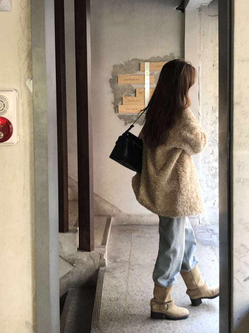 Ales reversible fur shearling jacket-2col