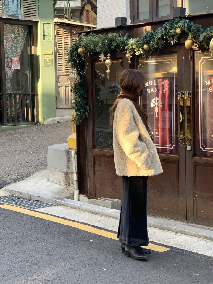 Lozan round neck fur jacket