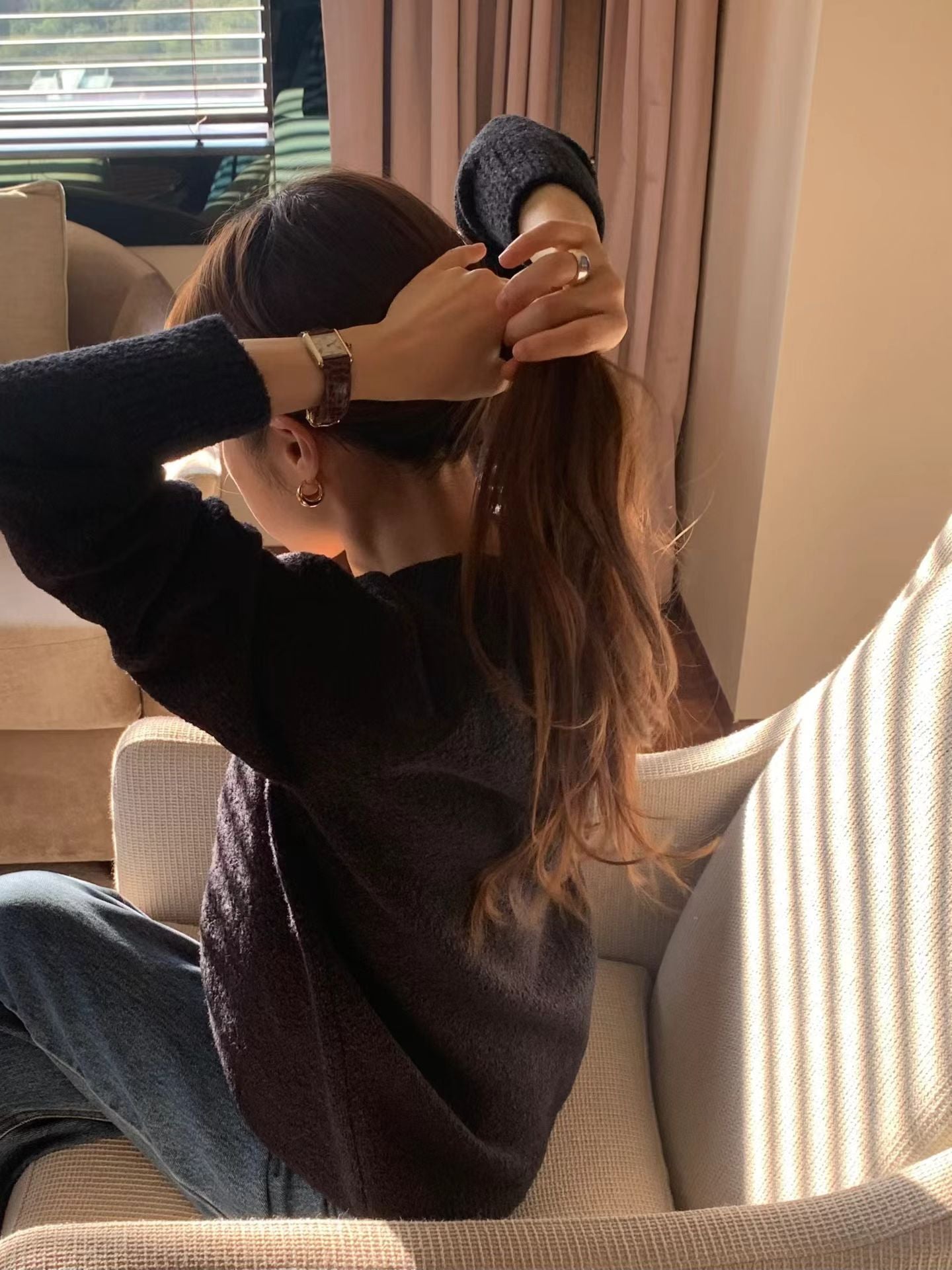 Ounce bokashi wool boucle cardigan-2col