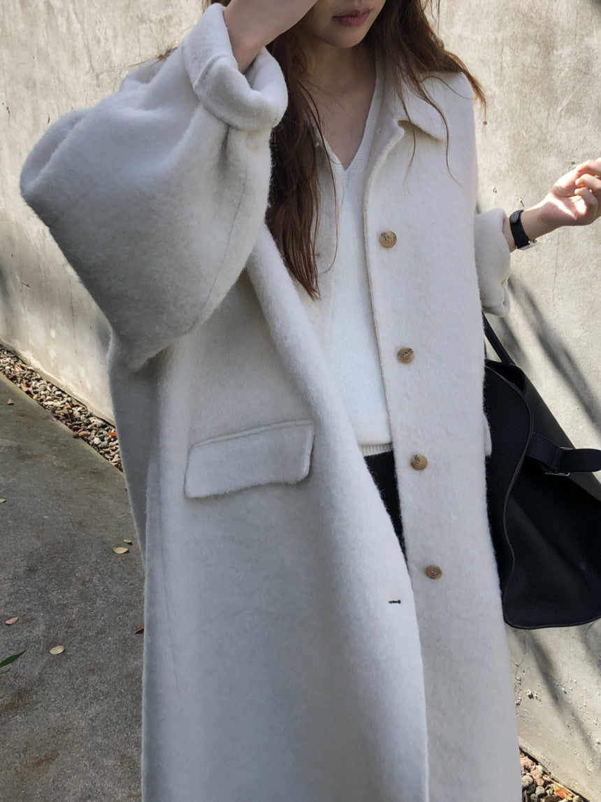 Lea alpaca handmade coat-2col