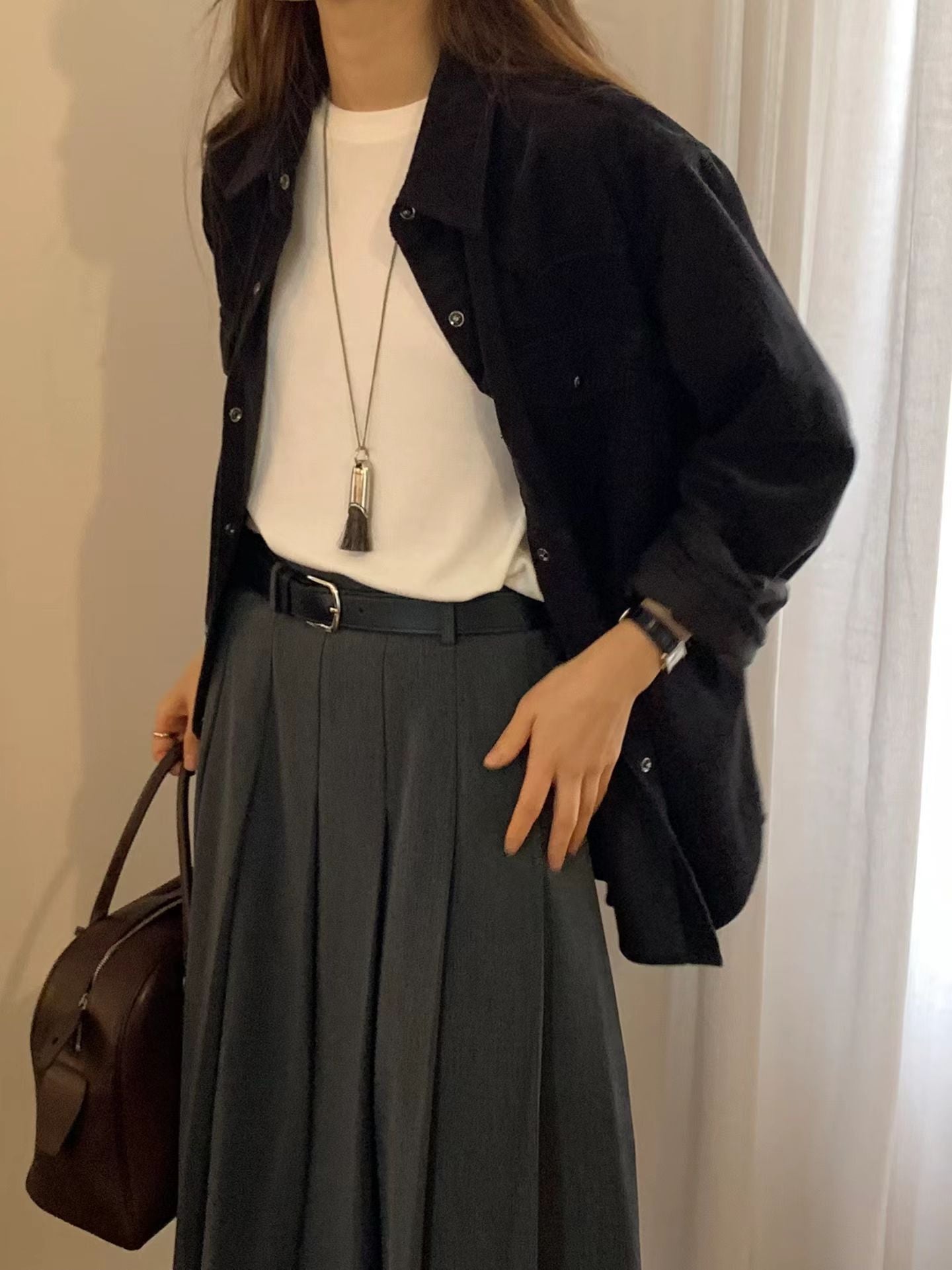 Ounce hey pleats skirt-2col