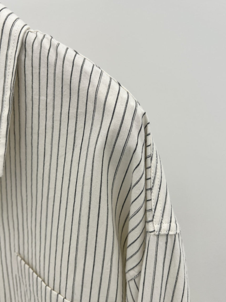 Ore pin stripe shirt-2col