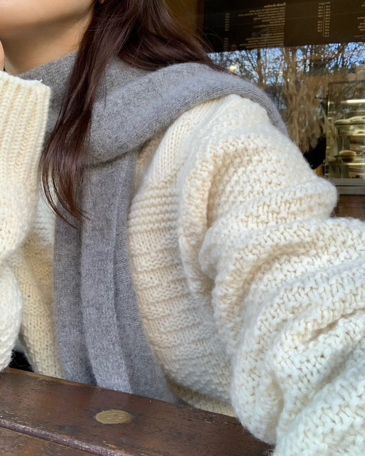 Brick wool cable knit-3col