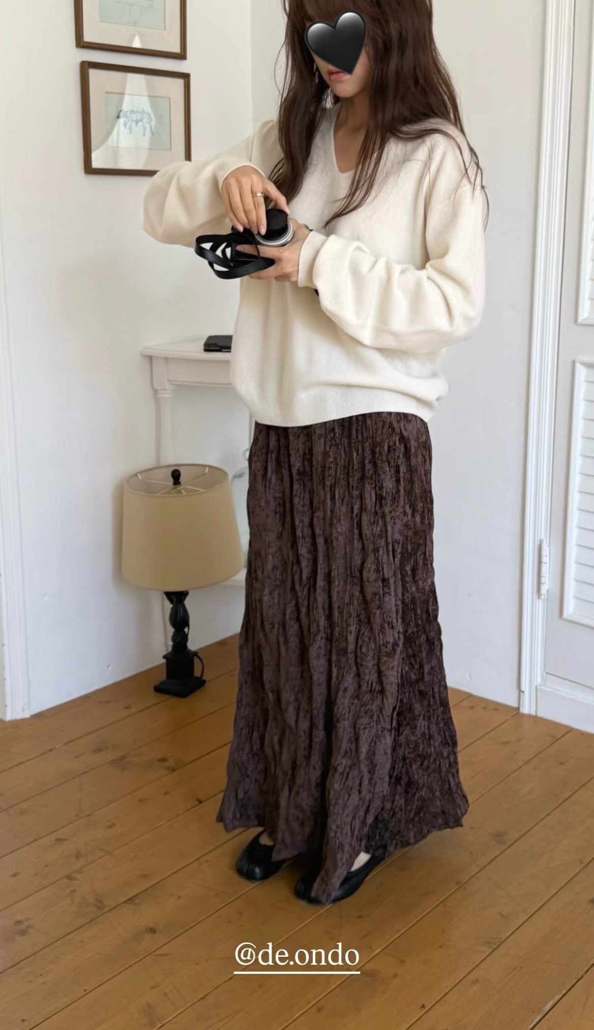 deondo velvet wrinkle skirt-3col