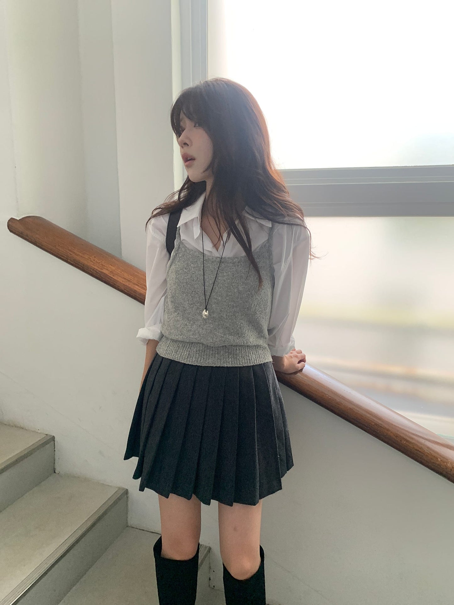 classic wool skirt-3col