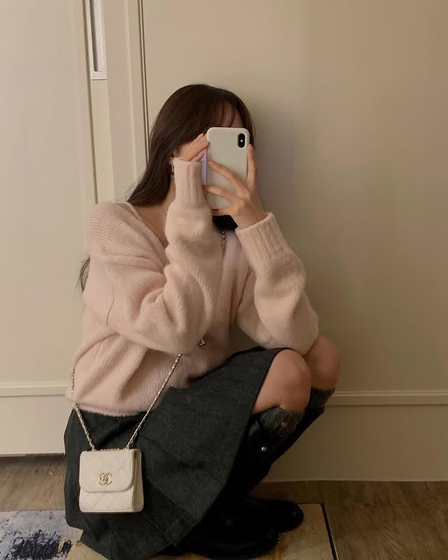 Banny v neck knit&Bustier-3col