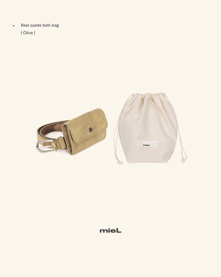 real suede belt bag-2col