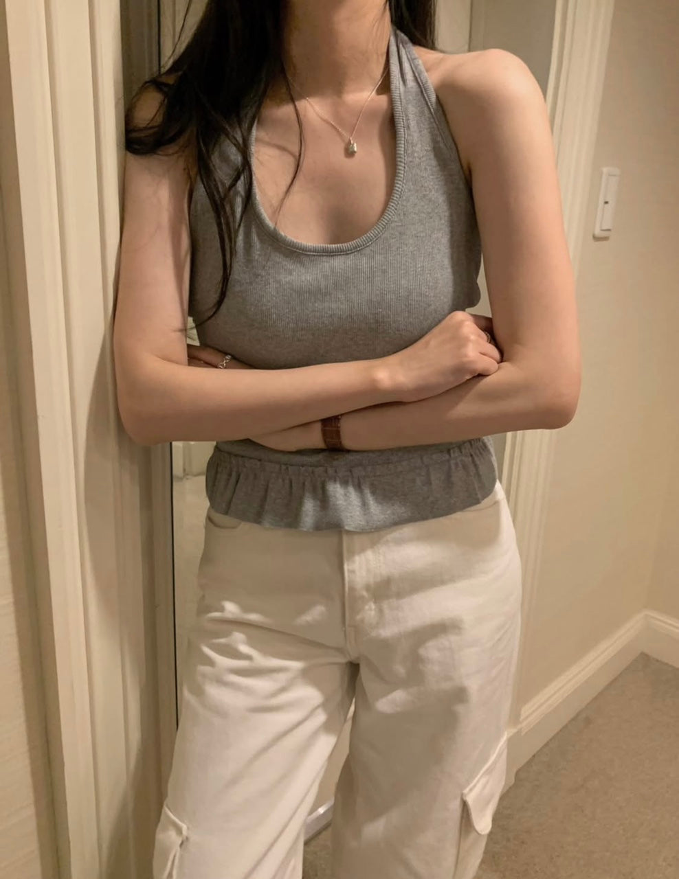 Burning Frill Halter Sleeveless-4col