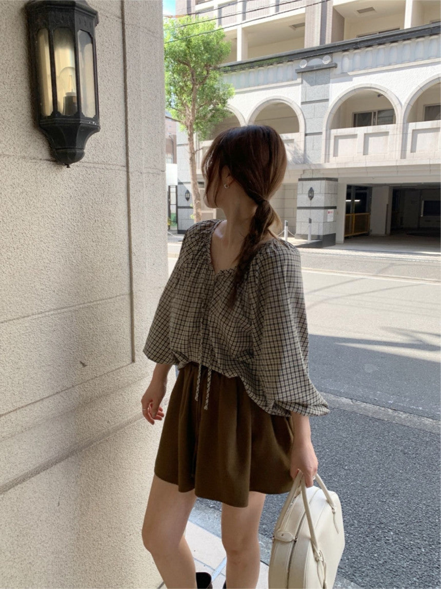 check balloon blouse-2col