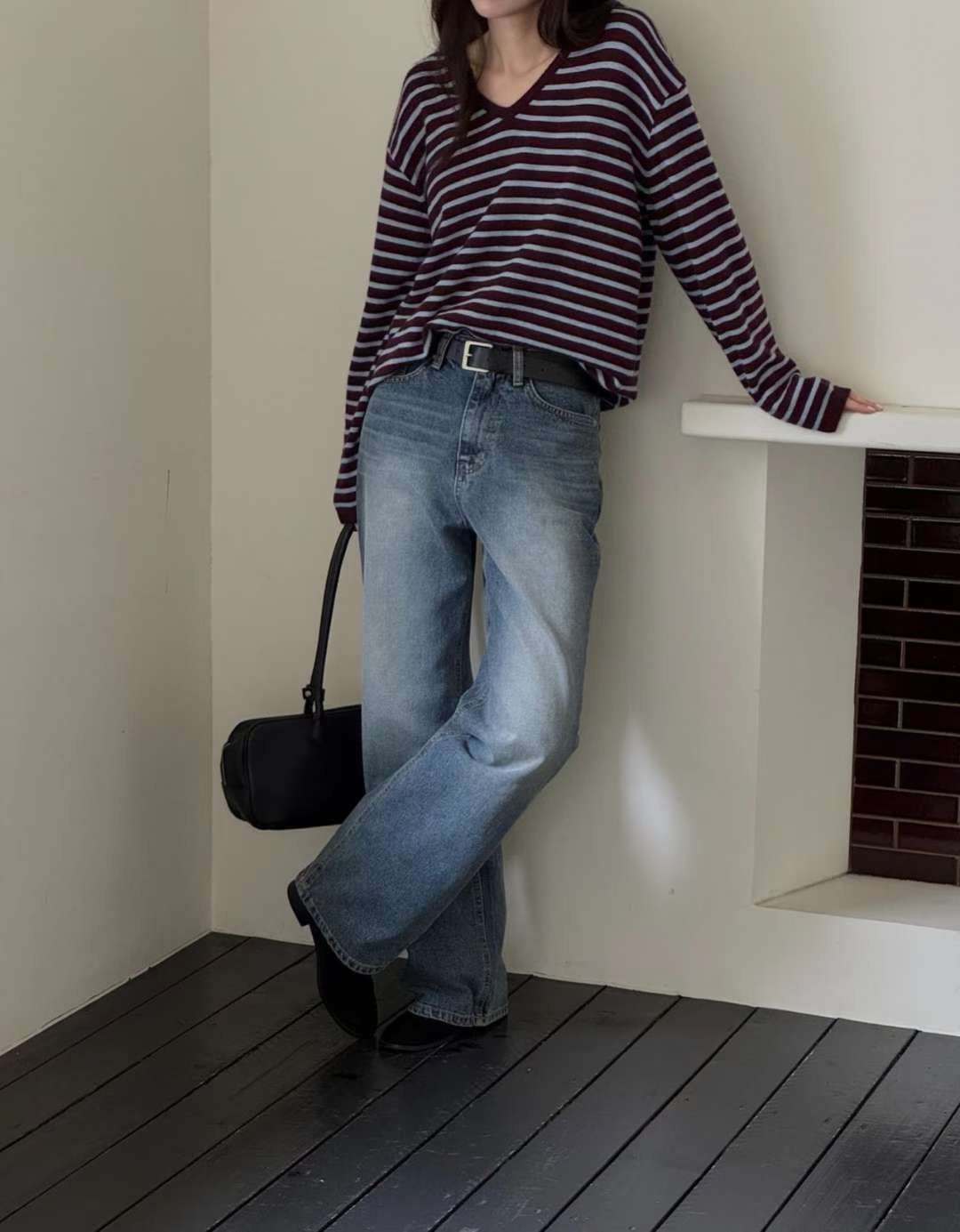 s.t v neck knit-3col