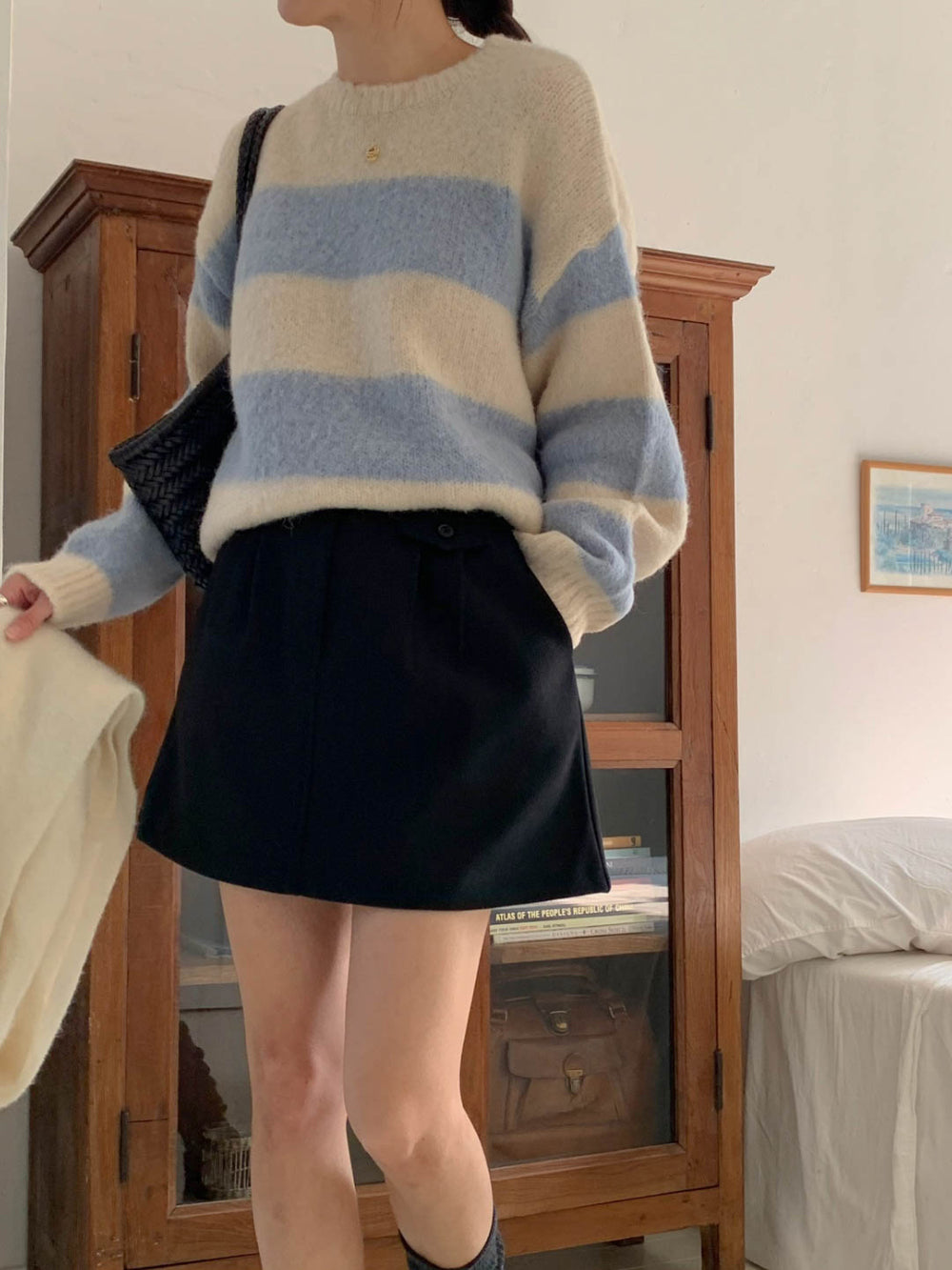 milk wool skirt-2col