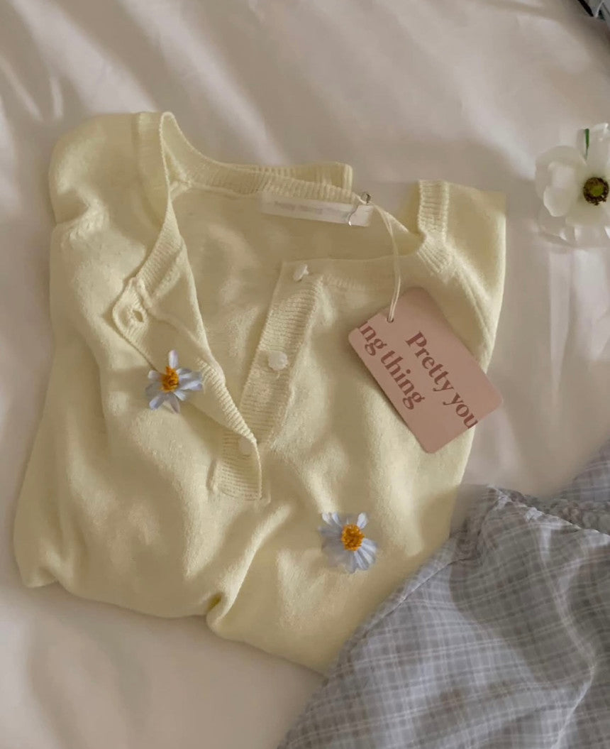 Melting button knit-4col