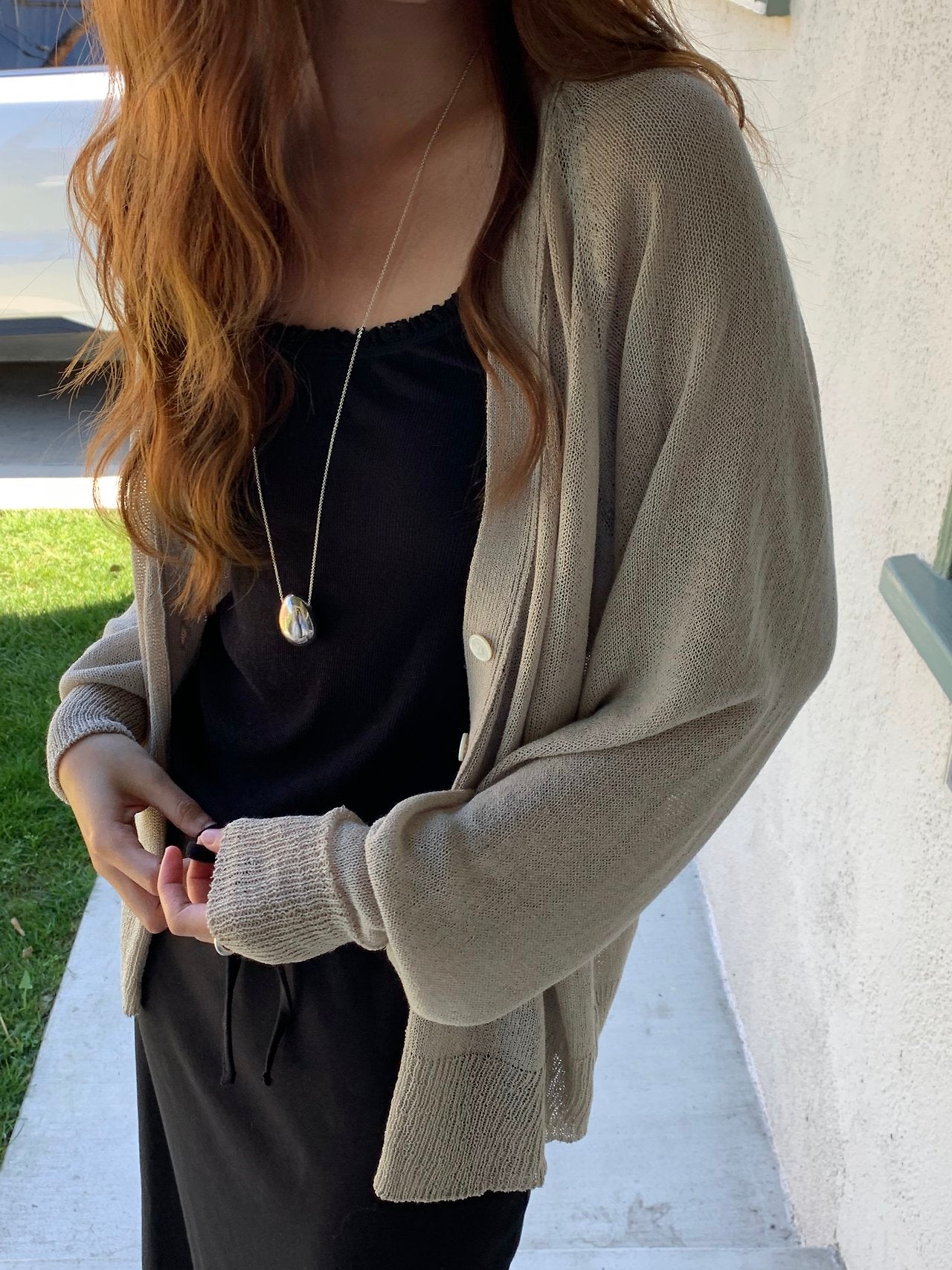 cream即納 Vera summer V-neck cardigan-2col
