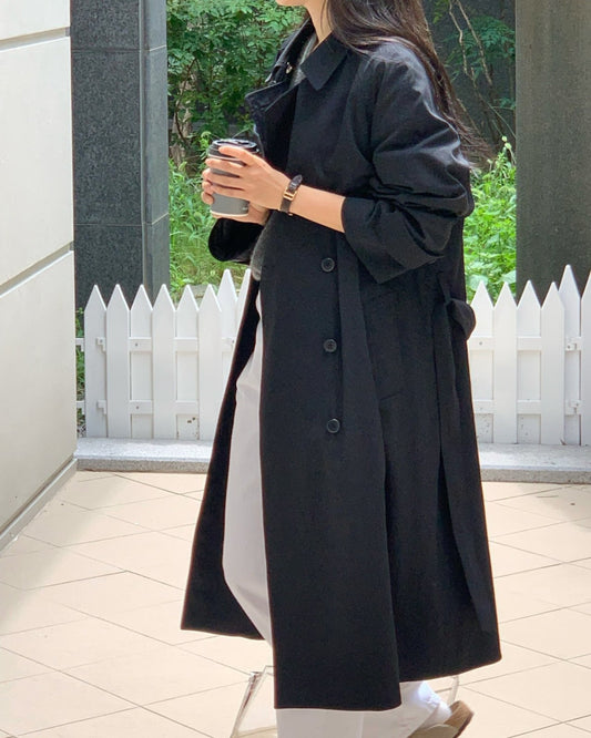 Hyde long trench coat-2col