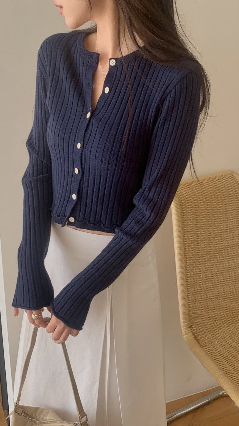 hey rib cardigan-4col