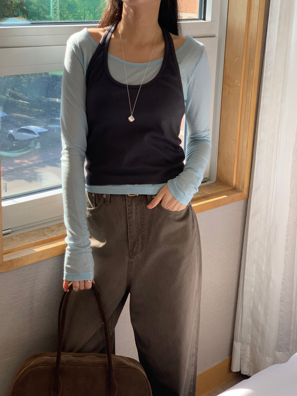 Halter layered set T-4col