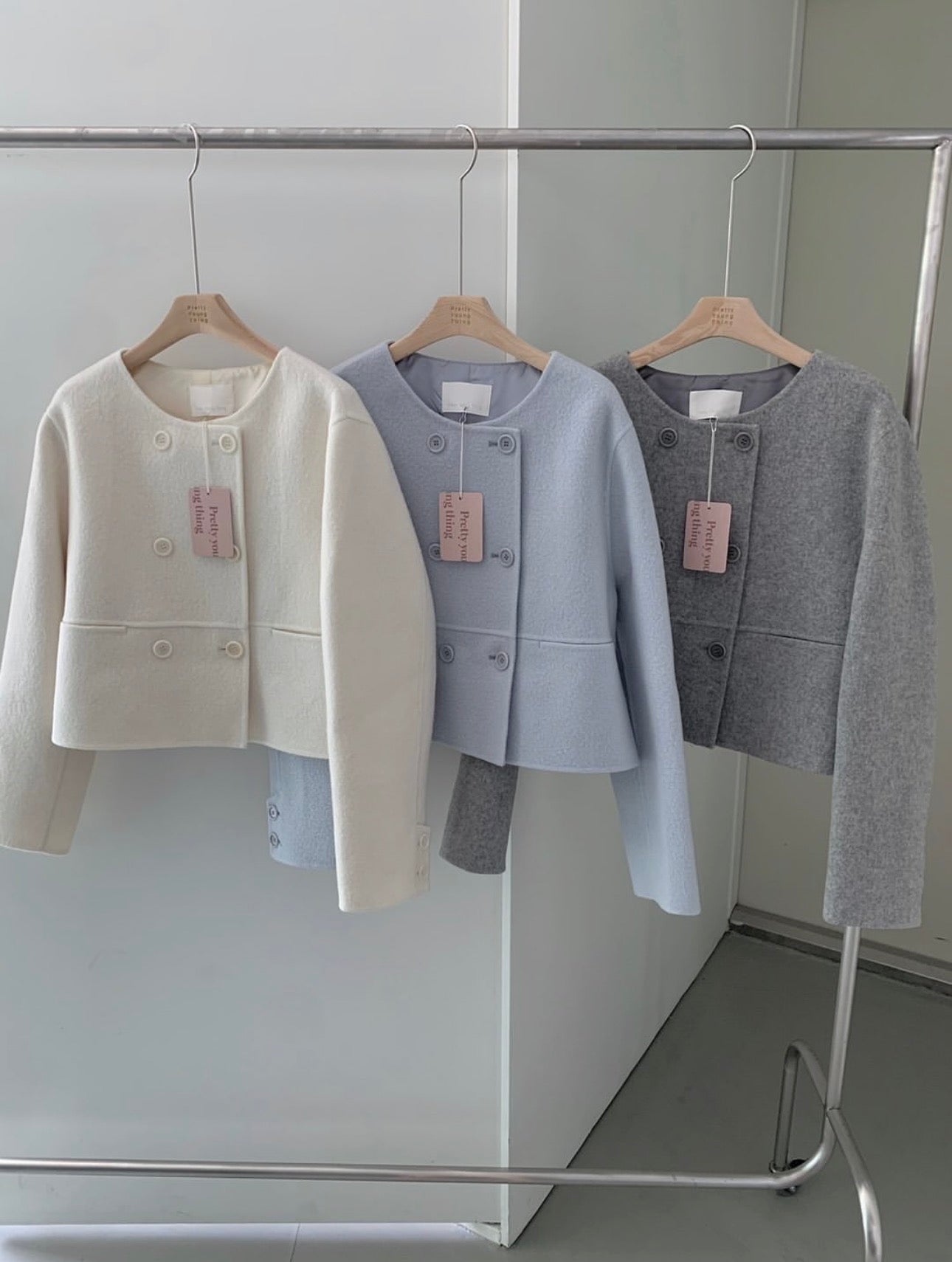 Mini short double handmade coat-3col