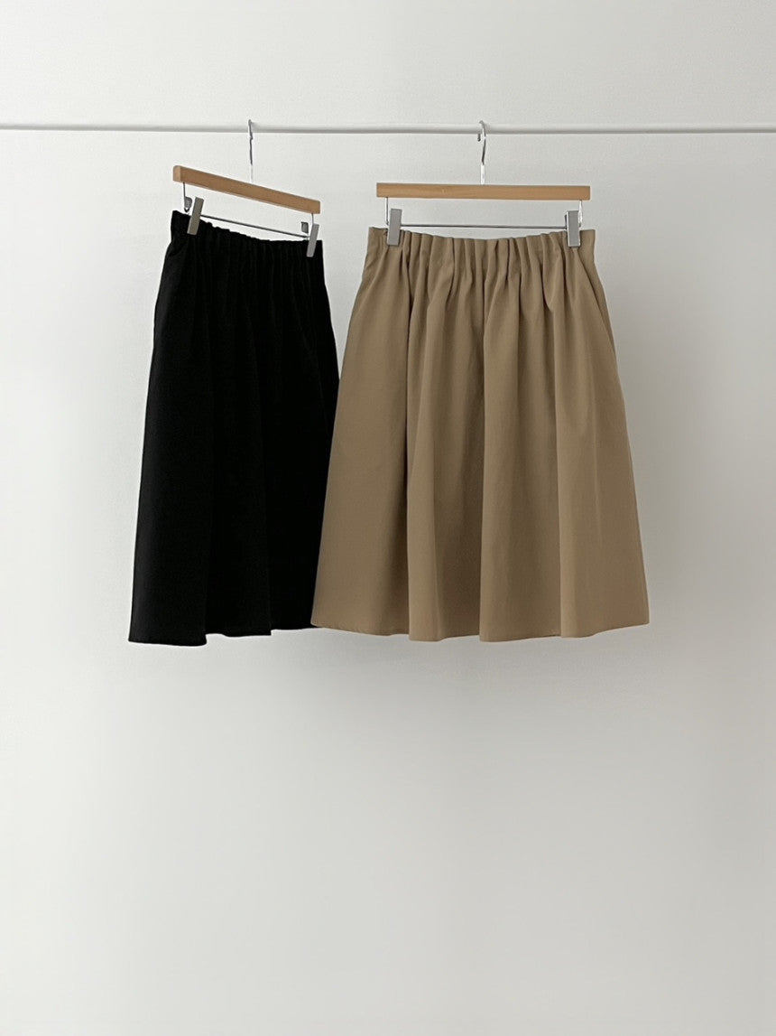 Ounce pintuck banding skirt-2col