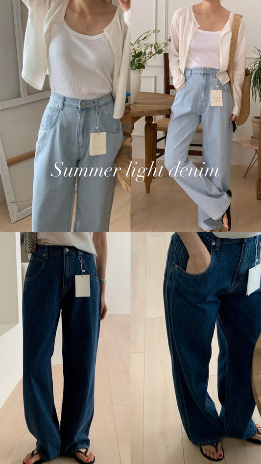 Summer light denim-2col /ショート丈あり