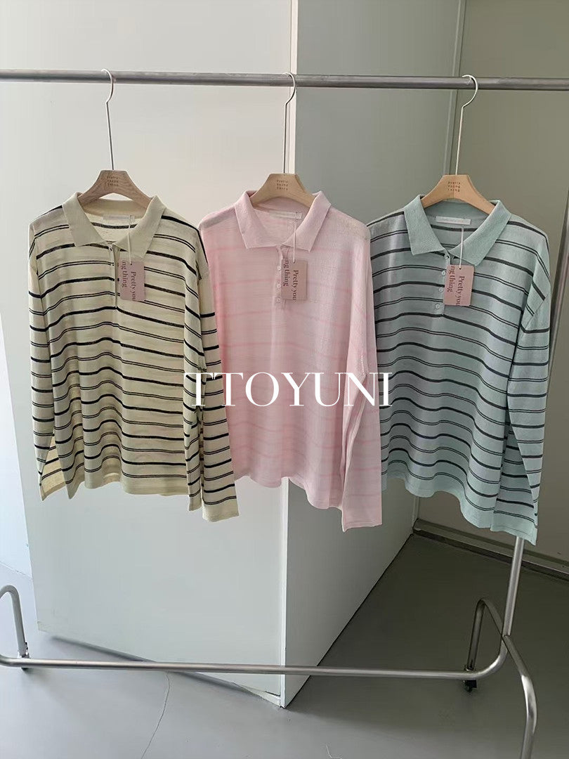 light yellow即納 Emily colla linen knit-3col