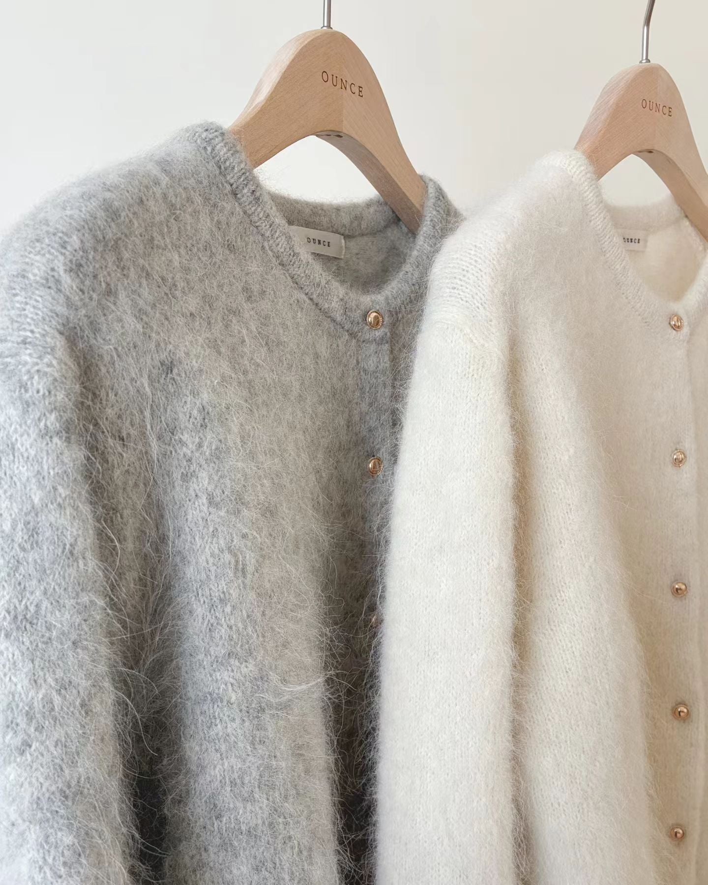 Ounce Lauren alpaca gold cardigan-2col