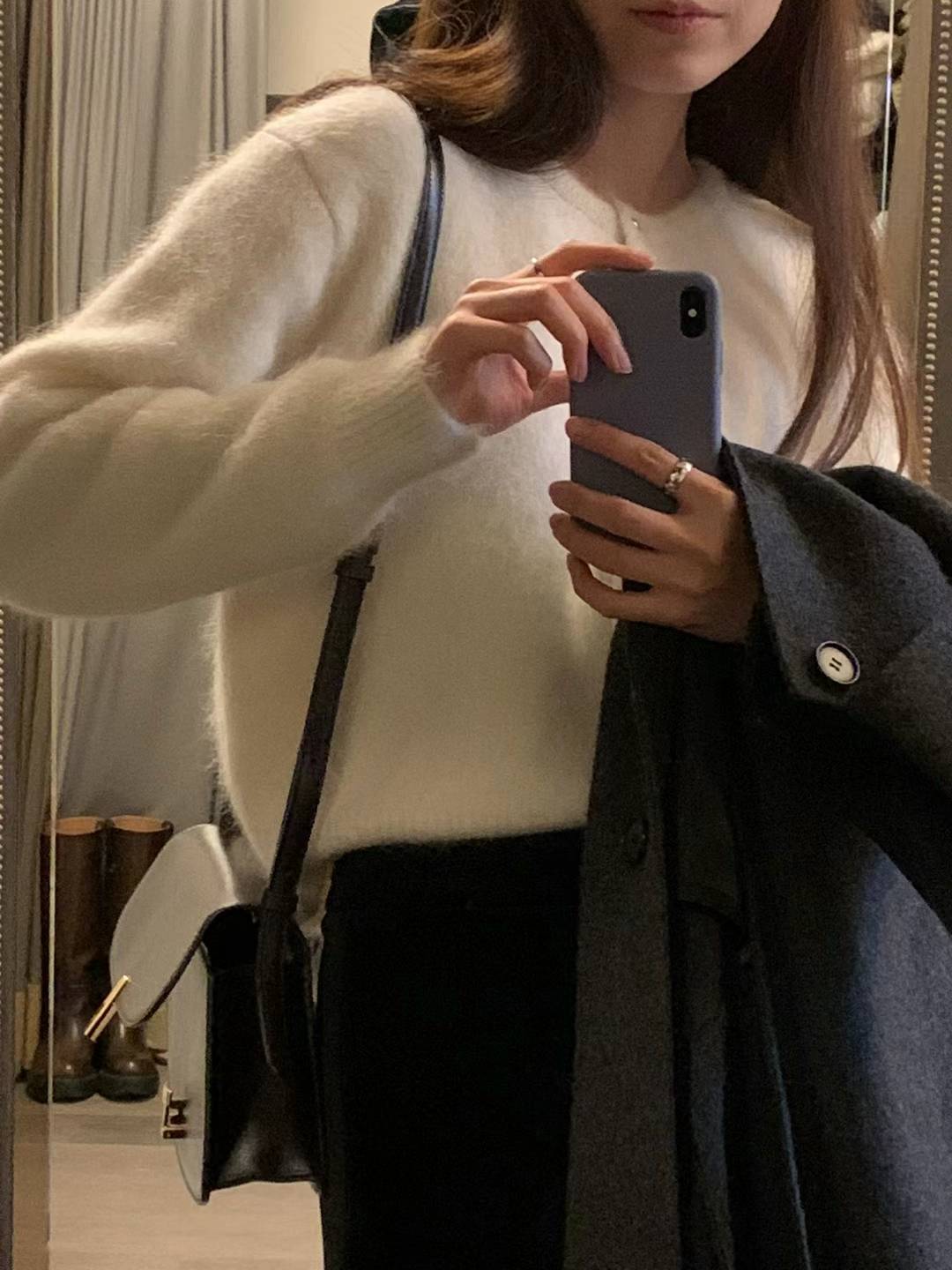 Ounce Lauren alpaca gold cardigan-2col