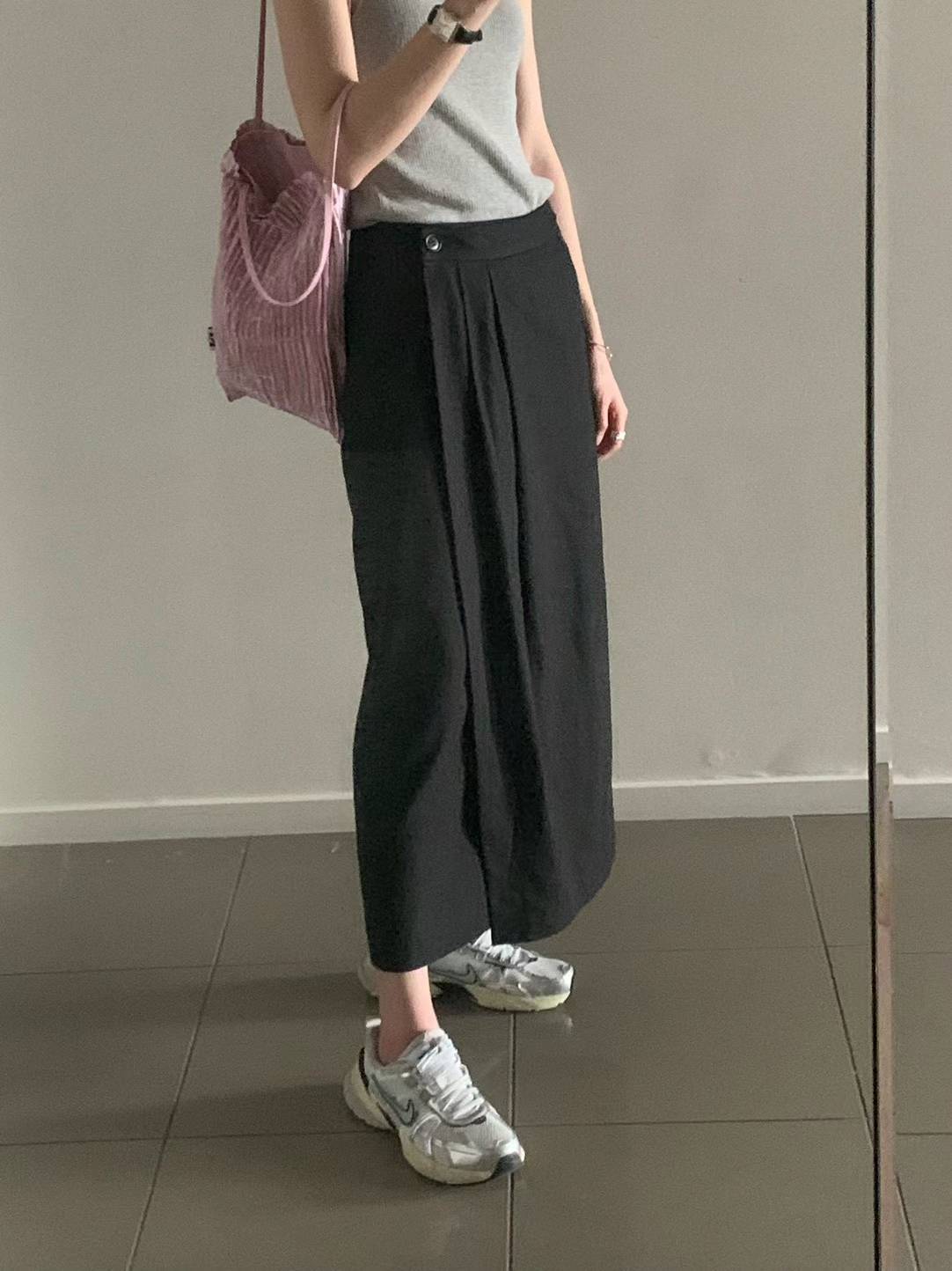 Ounce two-tuck wrap skirt-2col
