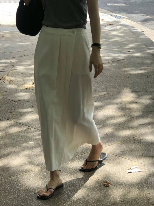 Ounce two-tuck wrap skirt-2col