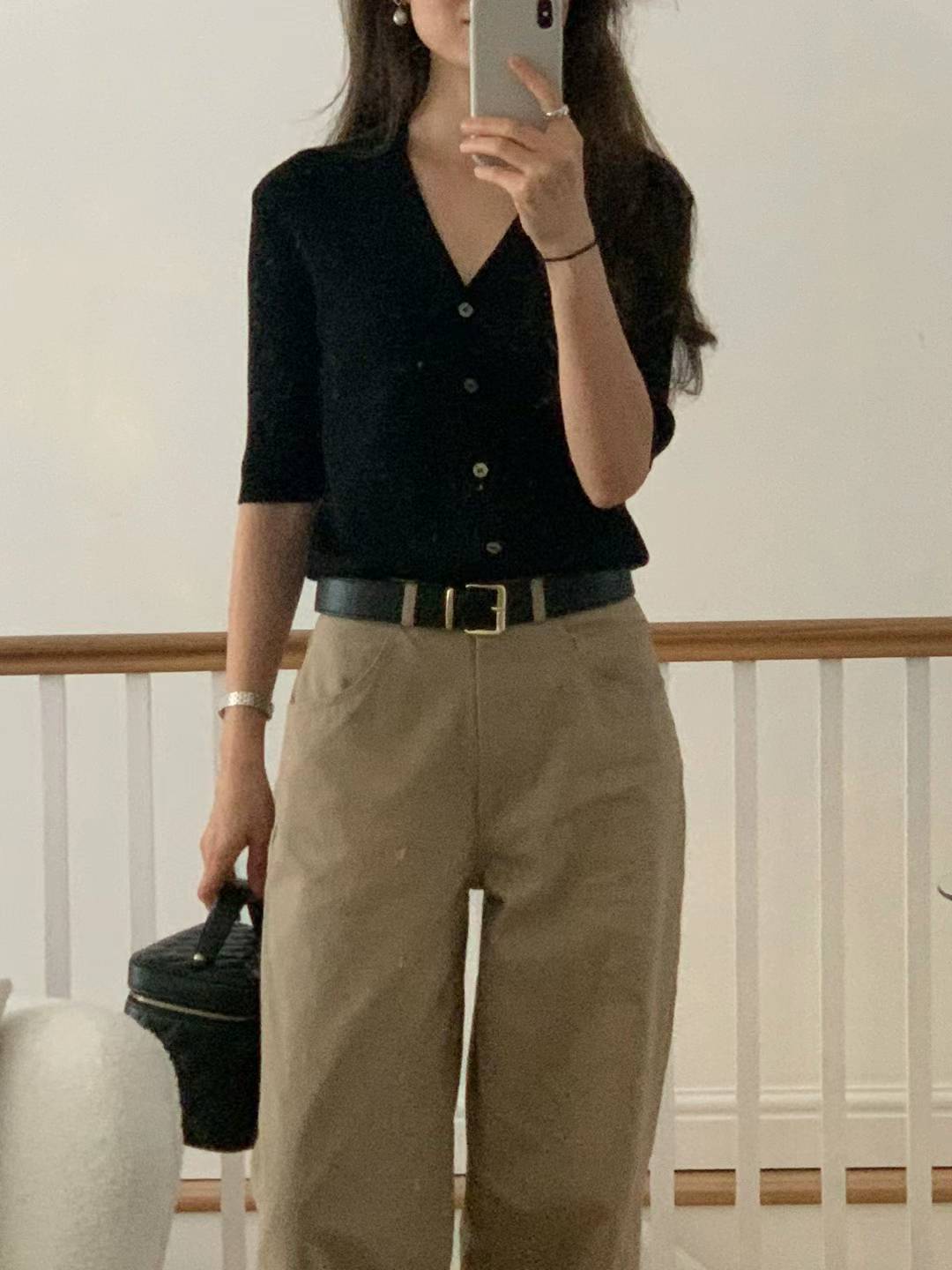 Ounce cotton V-neck cardigan-2col