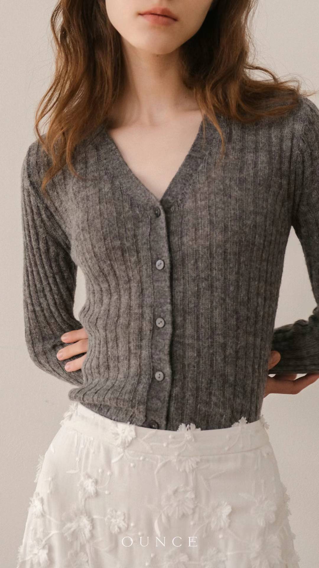 Ounce Alpaca V cardigan-3col