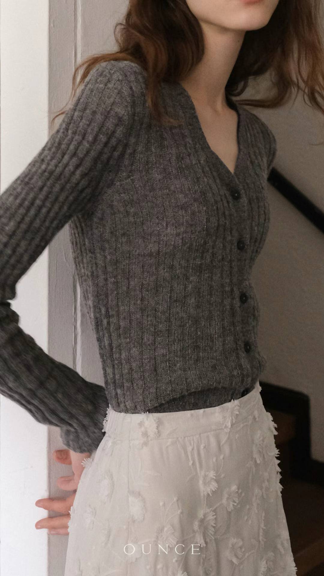 Ounce Alpaca V cardigan-3col