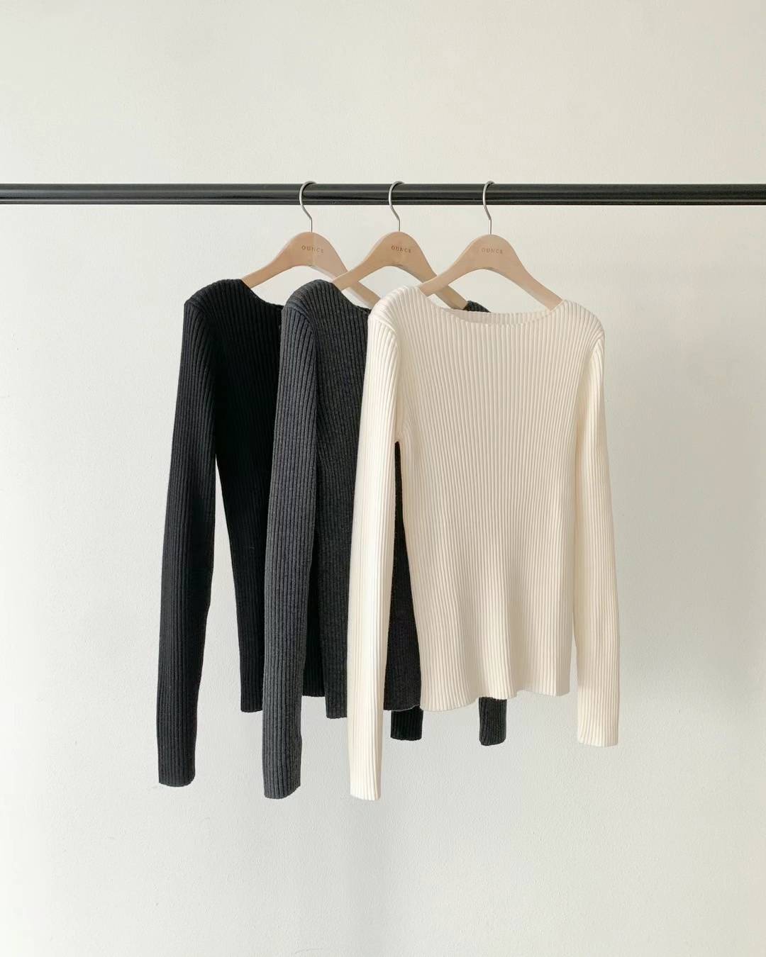 Ounce rib slim knit-3col