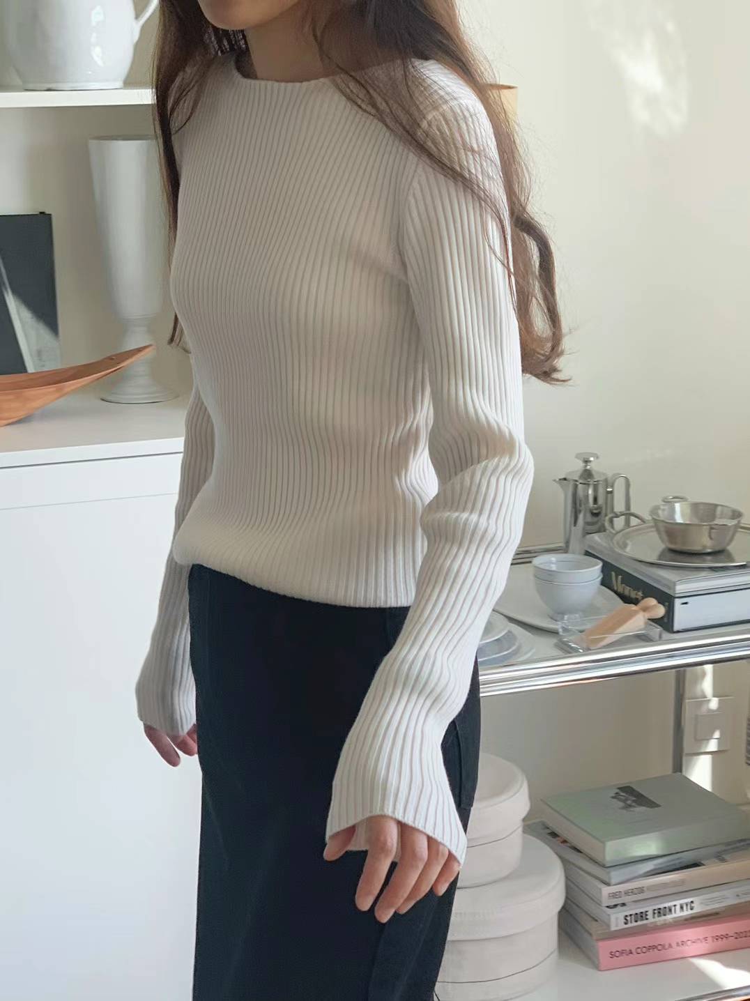 Ounce rib slim knit-3col