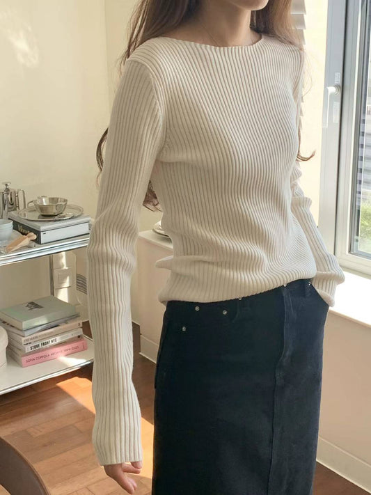 Ounce rib slim knit-3col