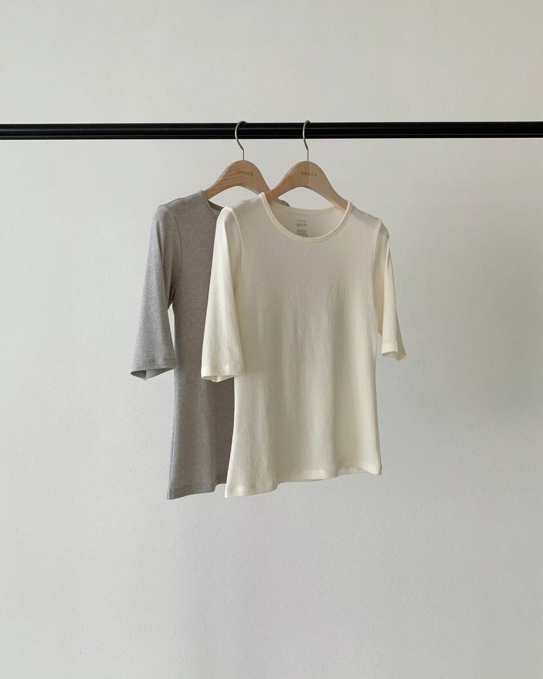 Ounce wool half T-2col