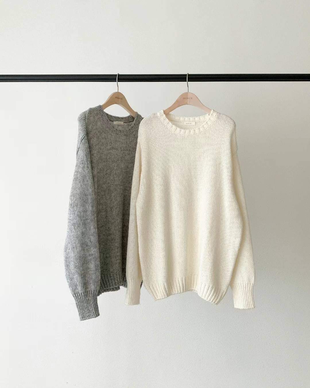 Ounce wool boxy full over knit-2col