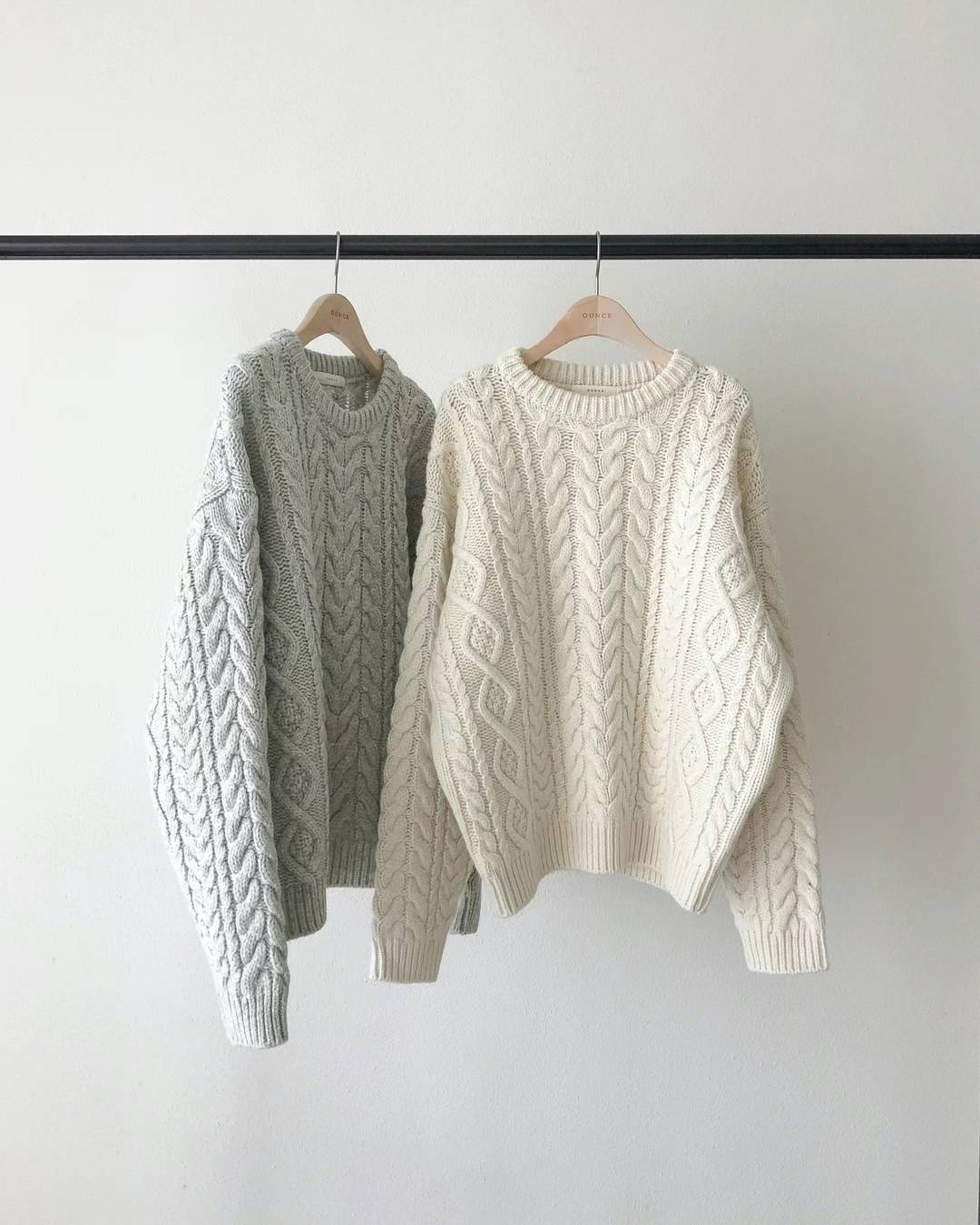 Ounce low cable knit-2col